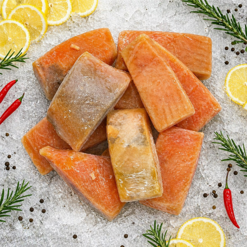 Pedaços de Salmão Coho S-Pele